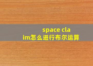 space claim怎么进行布尔运算